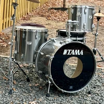 Tama Vintage swingstar 22/16/13/12 80s - Gun metal chrome image 5
