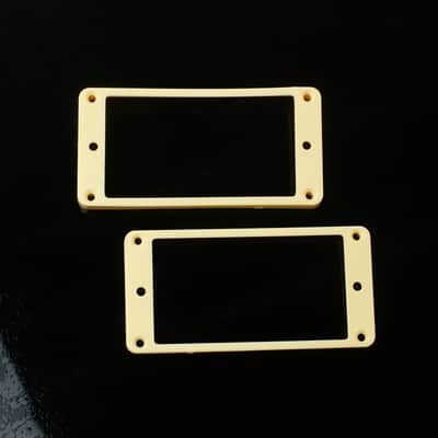 Set of 2 Humbucker Pickup Mounting Rings bridge/neck ,Curved bottom Cream
