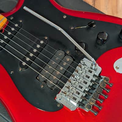 1983 Kramer Pacer Deluxe Electric Guitar Candy Red "B Plate" Original Parts W/HSC image 5