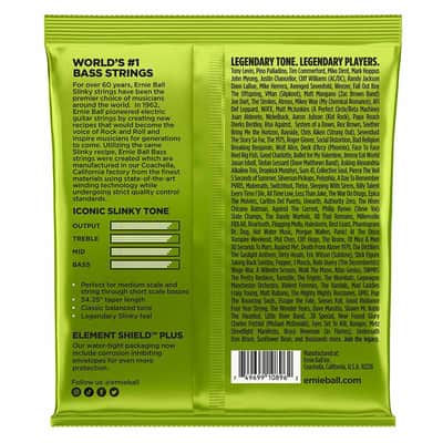 Ernie Ball Regular Slinky Nickel Wound Medium Scale Electric Bass Strings - 45-105 Gauge image 2