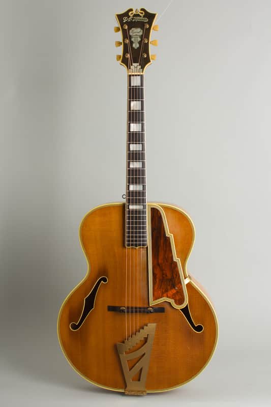 Immagine D'Angelico  Excel Arch Top Acoustic Guitar (1950), ser. #1843, original brown hard shell case. - 1