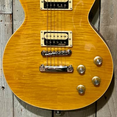 NEW Vintage V100-AFD Reissued Paradise Series Single Cut - Flamed Amber, Support Small Business and Buy It Here! image 4