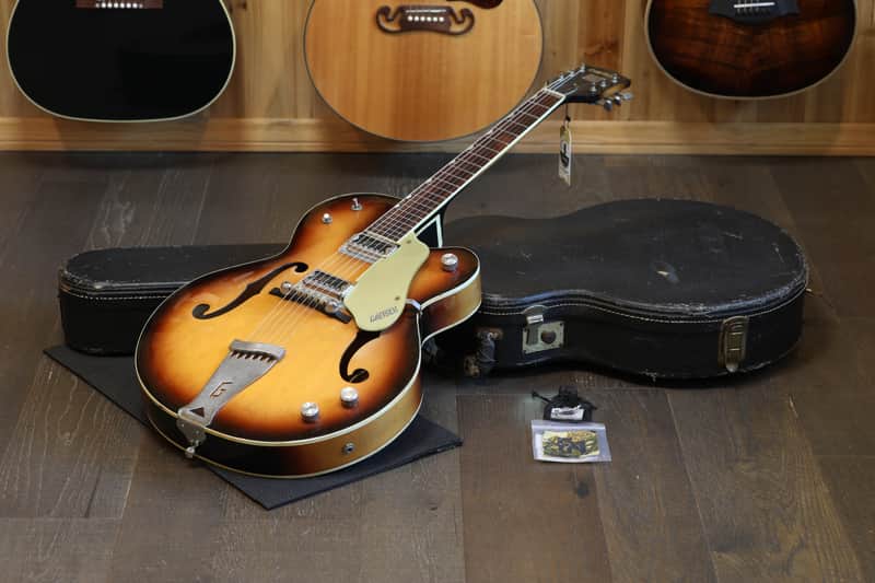 1962 Gretsch G6117 Double Anniversary Electric Guitar Sunburst + HSC image 1