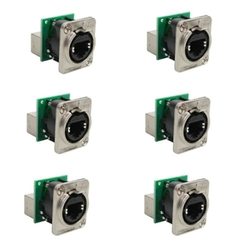 6 Seetronic SE8FDP Tactical Ethernet Pass-Through Panel Mount Connectors RJ45 image 1