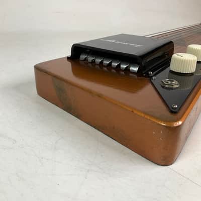 Vintage 1960s Harmony H-1 Lap Steel Electric Guitar Copper with Case image 11