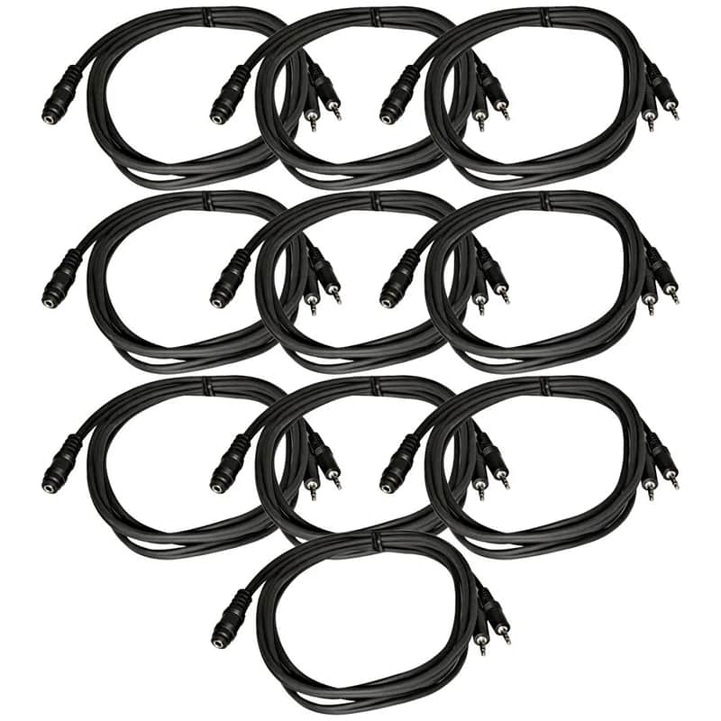 10 Pack 6ft 3.5mm Stereo Female to Dual 3.5mm Male Splitter Cables image 1