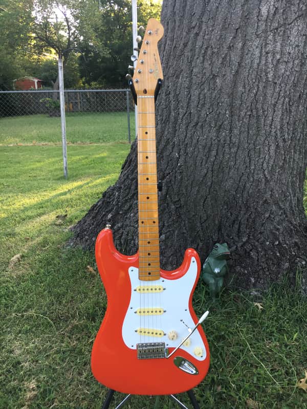 Tokai AST-56 Mid 80's Beautiful Fiesta Red with Flamey V-shaped