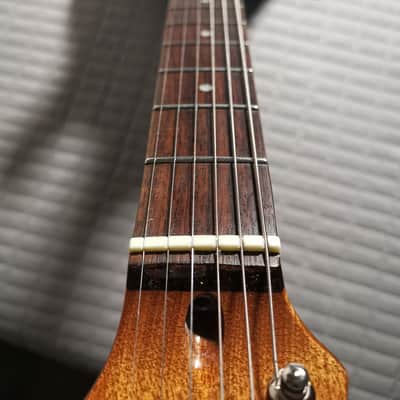 1980's Hondo H-715/BL (Indonesia) - Blue w/Mahogany Neck/SETUP/FRETWORK image 6