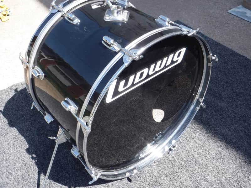 LUDWIG ROCKER II. 22" BASS DRUM. BLACK WRAP. 1980s Ludwig. USA MADE! image 1