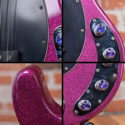 Ernie Ball Music Man Stingray Fuchsia Sparkle 1989 w/Hard Shell Case image 14