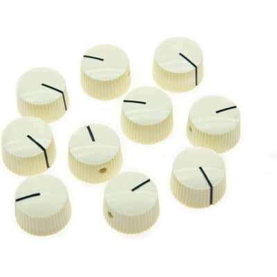 10pcs Aged White Vintage Barrel Guitar Amplifier Knob Round Knobs with Set Screw image 1