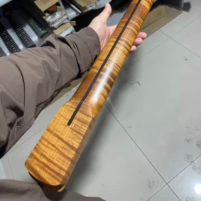 4a 5-string electric bass neck jazz bass stainless steel 21frets Roasted flame Maple guitar neck 34inch hole 18mm image 3