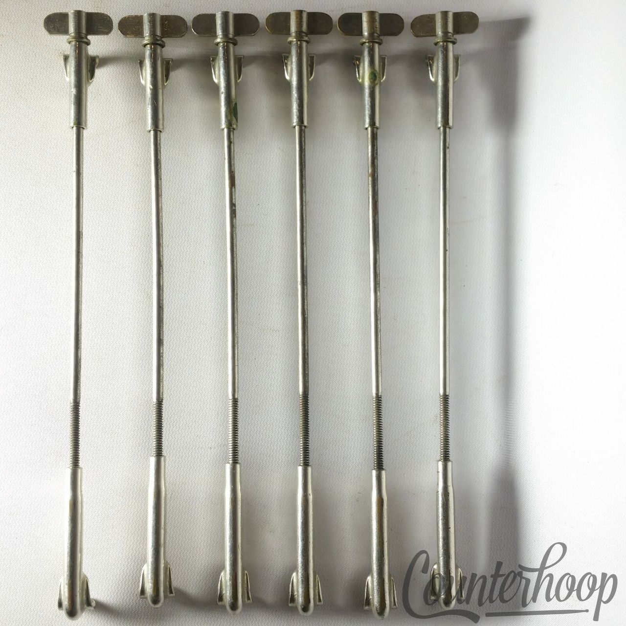 Leedy 6x Snare/Tom Drum Single-Tension T-Rods+Claws 8 1/4"Nickel Vintage 20s USA — main photograph