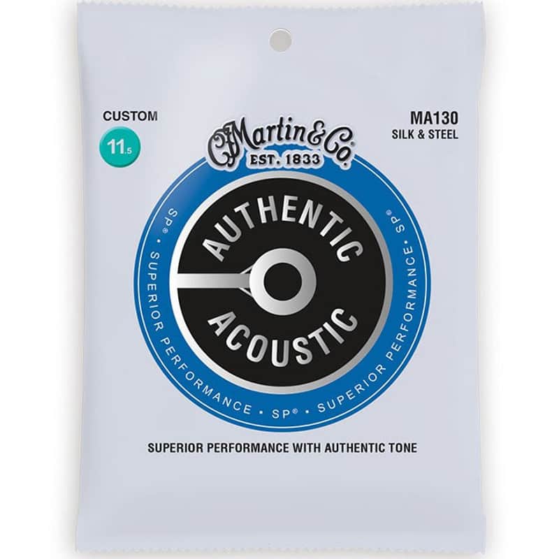 Martin Authentic Acoustic Guitar StringsSilk & Steel Custom MA130 image 1