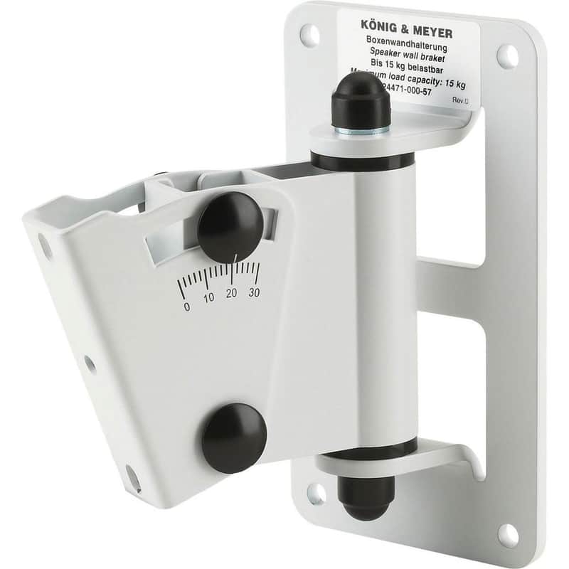 K&M 24471 Speaker Wall Mount, 33.04 lb Capacity, White image 1