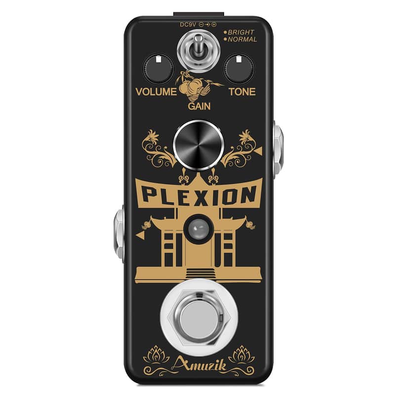 Amuzik Plexion Distortion Pedal for Guitar or Bass with Bright and Normal Mode True Bypass image 1