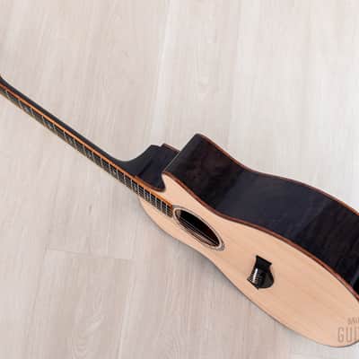 2023 Taylor Custom Grand Auditorium Acoustic Electric Guitar Trans Black w/ Lutz Spruce + Flame Maple image 14