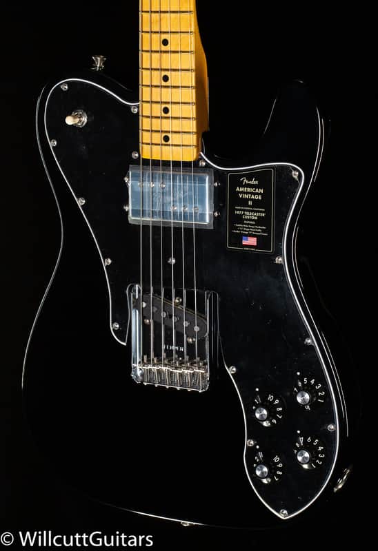 Fender American Vintage II 1977 Telecaster Custom Maple Fingerboard Black (036) image 1