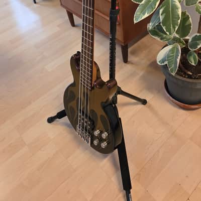 Jackson USA JJ Bass Custom Shop Interference Hot Rod Flames Flip-Flop Color Change 32" Medium Short Scale Scott Ian Music Man Stingray Pickup 18V Preamp American Slap Bass Guitar image 24