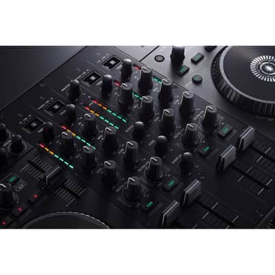 Roland DJ-707M 4-Channel DJ Controller, PROX XS-DJ707 Case, Tascam TH02, (2) XLR Cables Bundle image 4