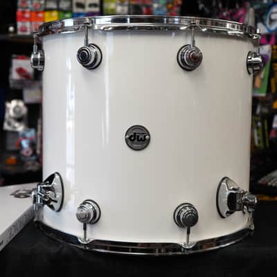 DW USA Collectors Series 16x18" Pure Maple SSC Shell With Ring's 18'' Floor Tom w/ Legs - Piano White Lacquer image 5
