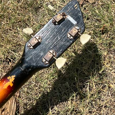 Vintage Airline Pocket Bass Guitar 1960’s - Sunburst Beat to H E Double Hockey Sticks and Ready to Roll! image 16