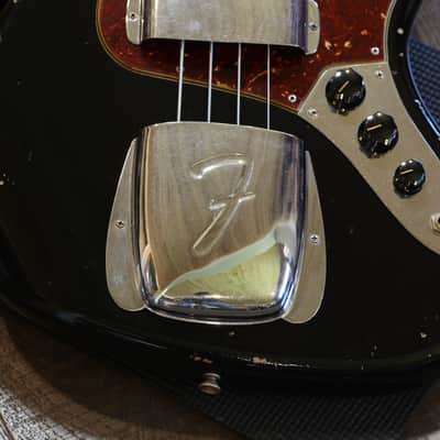 2020 Fender Custom Shop 1964 Jazz Bass Electric Bass Relic Black + COA OHSC image 7