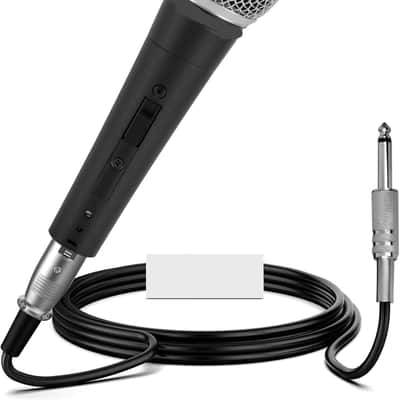 Professional Dynamic Vocal Microphone - Moving Coil Dynamic Cardioid Unidirectional Handheld Microphone with ON/OFF Switch Includes 15ft XLR Audio Cable to 1/4'' Audio Connection image 1