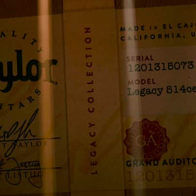 Taylor 514 ce Legacy Guitar #1201315073 image 5