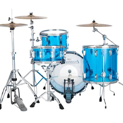 Ludwig *Pre-Order* Vistalite Blue FAB Kit 14x22/16x16/9x13 Acrylic Kit Drums Shell Pack | Made in the USA | Special Order | Authorized Dealer image 3