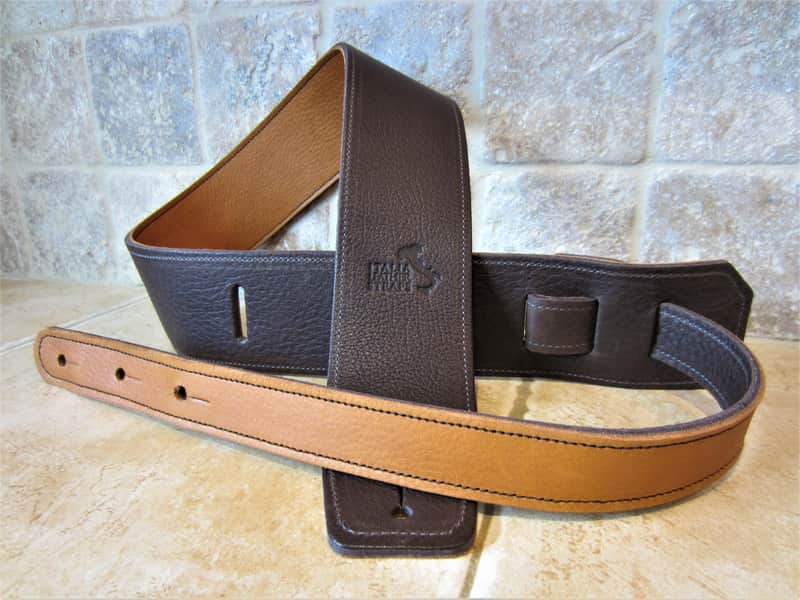 Italia Leather Straps 2.5 INCH WIDE Chocolate LEATHER GUITAR STRAP 2026 Chocolate Caramel image 1