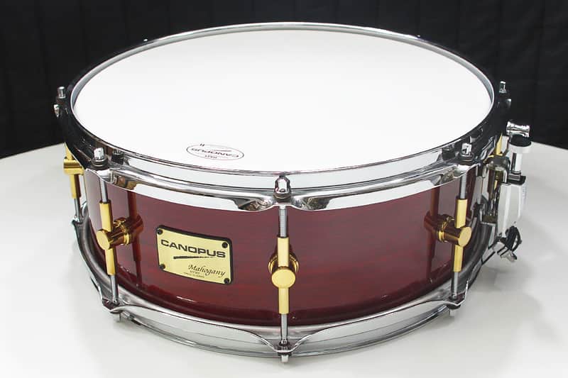 Canopus Mahogany 5.5" x 14" Snare Drum w/ VIDEO! MH-1455 Light Bordeaux Lacquer image 1