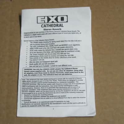 mostly very clean Electro Harmonix EMPTY BOX and original Owner's Manual & original Warranty / Registration card (+ bubble wrap) ONLY for EXO Cathedral Stereo Reverb pedal (NO pedal, NO adapter) image 20