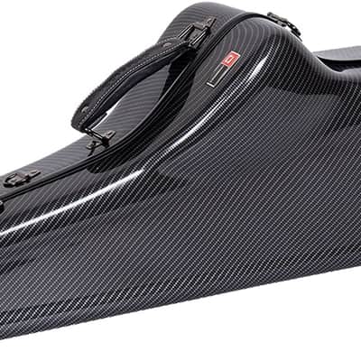 Crossrock Tenor Saxophone Case, Compact Design with Lightweight Composite Carbon Fiber, Black image 5