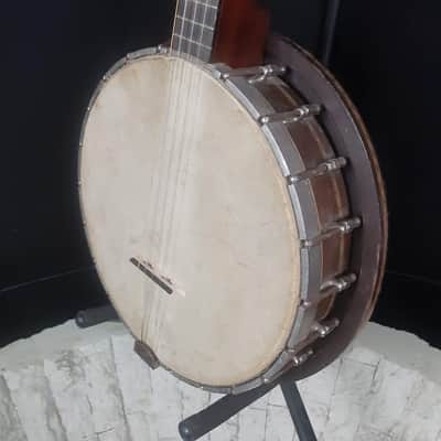 1930s Stromberg-Voisinet 17-Fret Tenor Banjo with Resonator and Gig Bag image 5