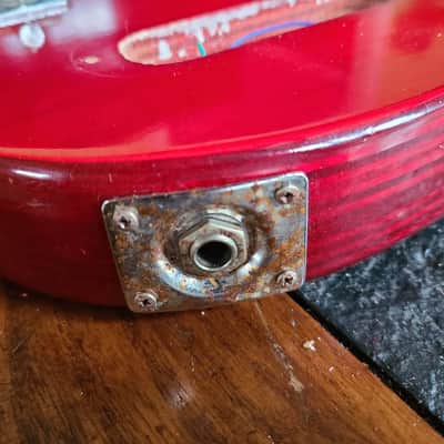 Hondo H-80-CH short-scale bass body vintage 1970s - Red image 9