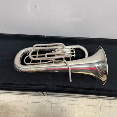 Used Yamaha YEP-321 Silver 4-Valve Bb Euphonium with SKB 375 Case Just Serviced image 2