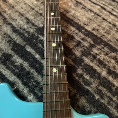 1960s Kay K311 Vanguard Electric Guitar - Teal / Pale Blue image 8
