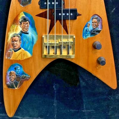 Electric Bass Guitar Star Trek Trekkie Motif Handmade by Bluebeberry with SEymour Duncan Double P Pickups image 22