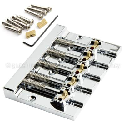 NEW Hipshot 5K501C Kickass 5 STRING Bass BRIDGE Retrofits Badass V Bass - CHROME image 1