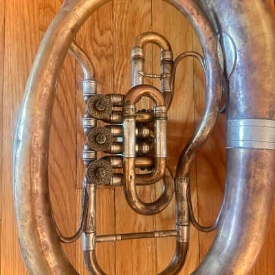 Anton Füller No. 188 Antique Tenor Horn – Graslitz i/B Bohemia – Abalone Keys – Fully Playable image 6