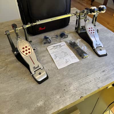 Pearl P2052C Eliminator Redline Chain-Drive Double Bass Drum Pedal 2010s - Silver / Black / Red image 2