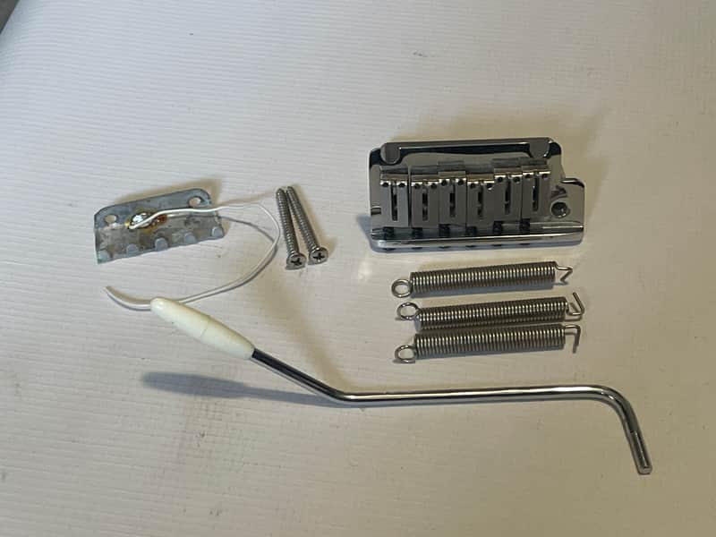 1980's Fender USA American Stratocaster 2 Post Chrome Tremolo Bridge & Arm 2 1/16" image 1