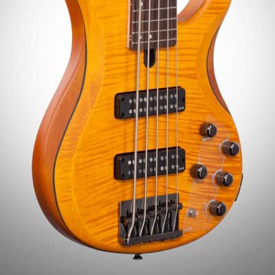 Yamaha TRBX605FM Electric Bass, 5-String, Matte Amber image 4