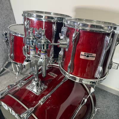 Yamaha Recording Custom (MIJ) 22,10,12,14 Drum Kit - Cherry Red image 2