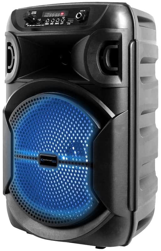 Technical Pro BOOM8 Portable Rechargeable 8" LED Party Speaker w/Bluetooth/USB image 1