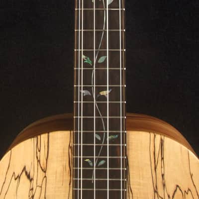 Handcrafted 5 String Baritone Ukulele, Spalted Maple, Taiwania, Vine Inlay, The Islands Soundhole, Soft-bag, Bruce Wei UG19-2341 image 8