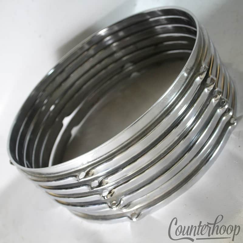 Pearl Chrome Rims Set 6x 13" Tom Drum Hoops Vintage 60s-70s Lot Parts image 1