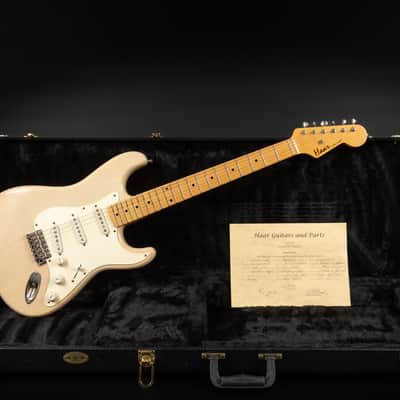 2013 Haar Traditional S Old Headstock - Nitro Blonde Light Aged | Custom Stratocaster 1-Piece Swamp Ash Body Maple Fretboard Amber Pickups | Case image 2