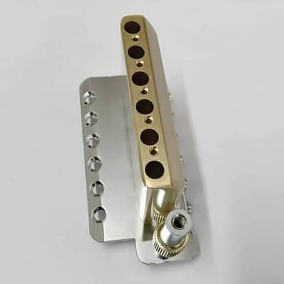 Brass Saddles Guitar Stratocaster Strat Style Bridge with Brass Block image 3